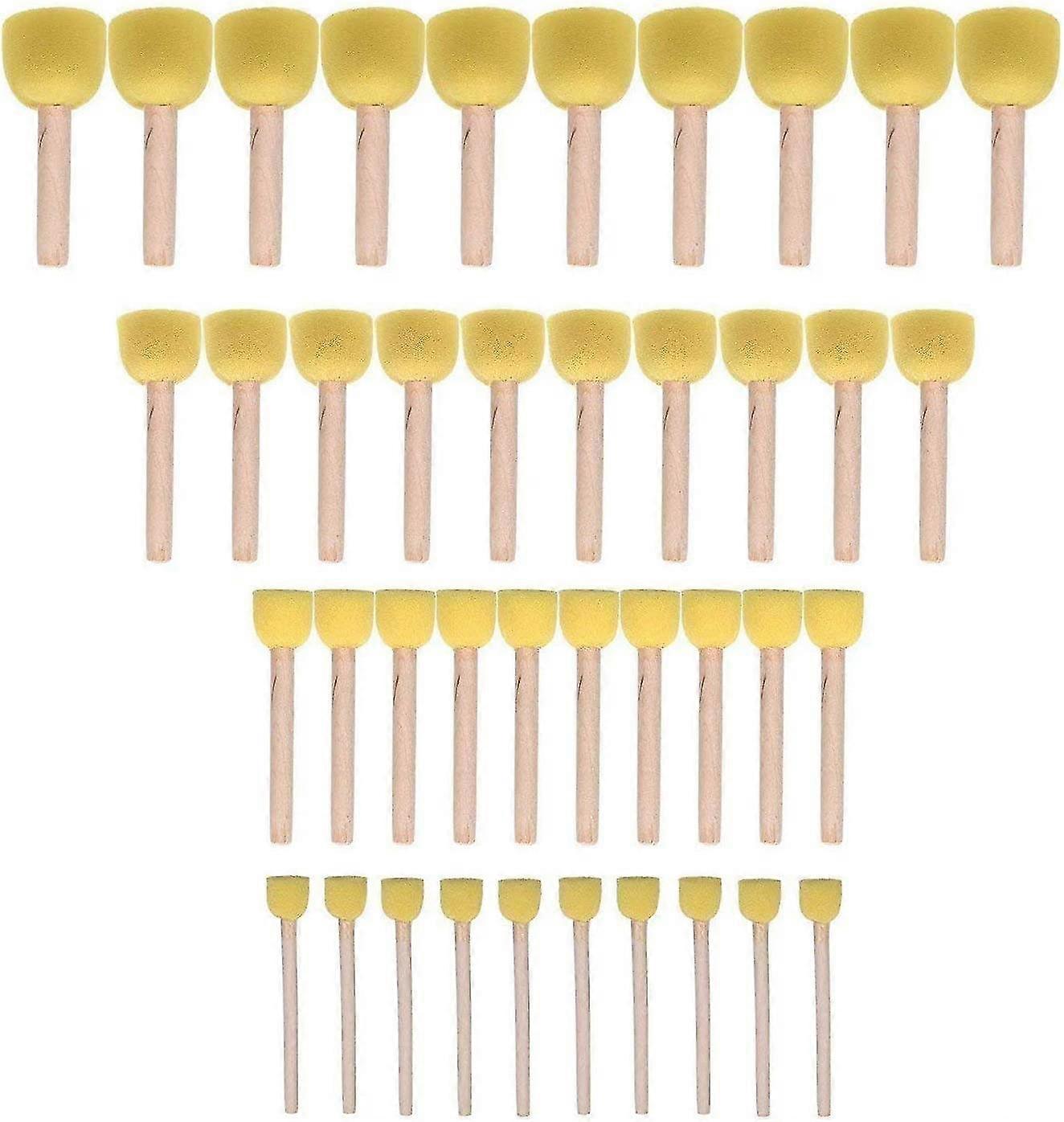 40-pieces Assorted Size Round Sponges Brush Set, Paint Tools For Kids