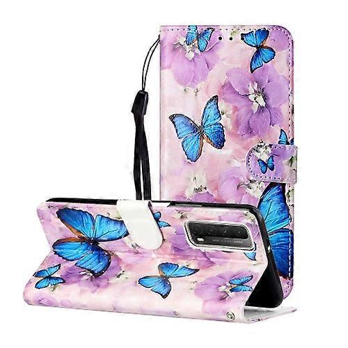For Huawei P smart 2021 Oil Embossed Coloured Drawing Pattern Horizontal Flip PU Leather Phone Case