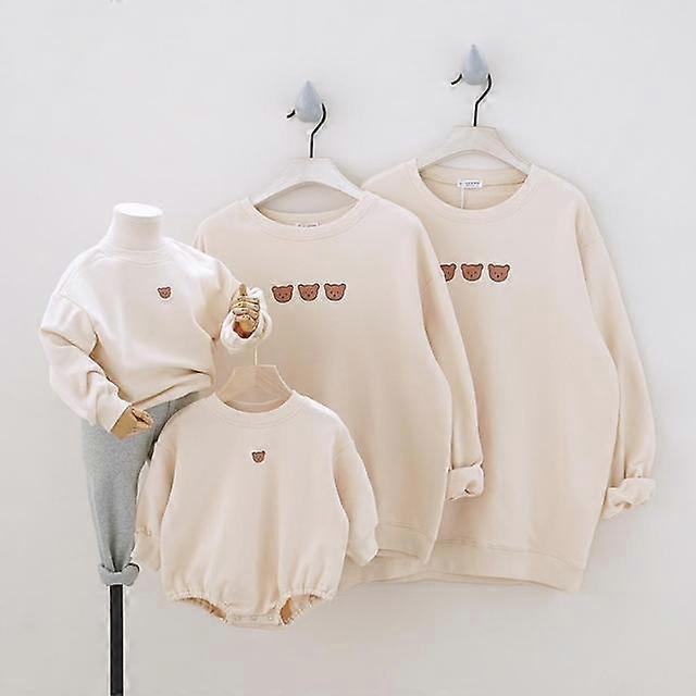 JWL-Bahar Aile Eşleştirme Kıyafetleri Dört Aile İçin Uzun Kollu Sweatshirt Bebek Giysileri Erkek Kız Romper Kore Aile Görünümlü Set