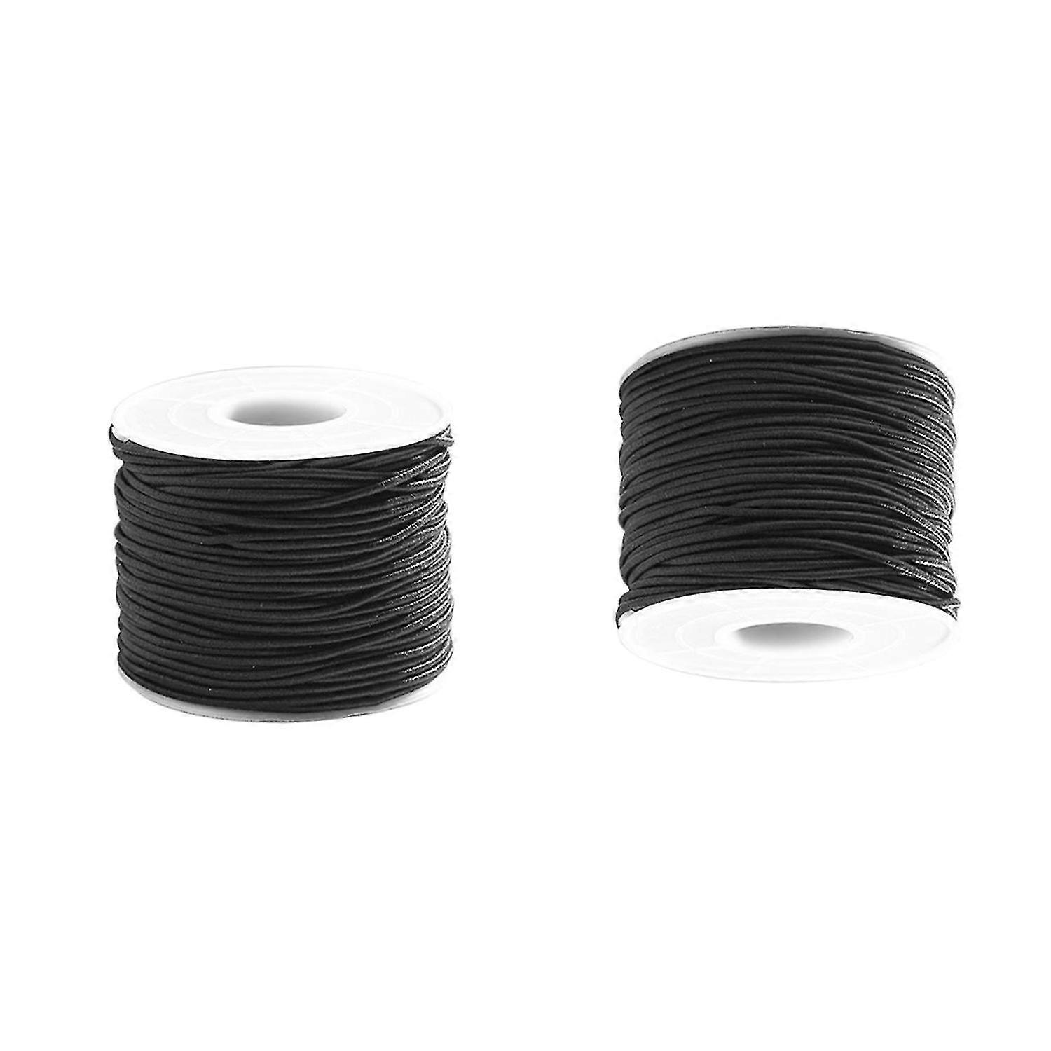 2x 1.5 Mm/1.0 Mm Leather Line Waxed Cord Cotton Thread String Strap Necklace Rope For Jewelry Makin