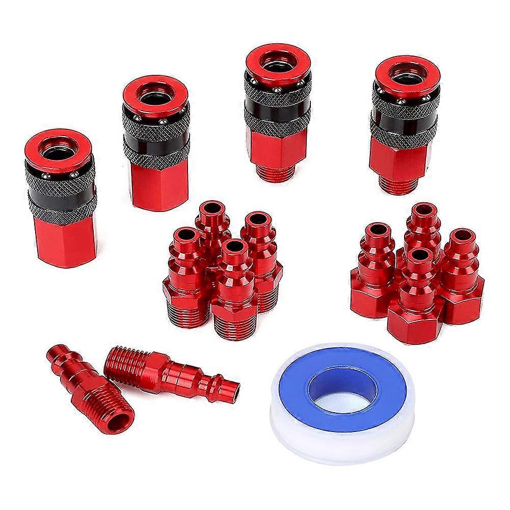 15pc 1/4in Npt Coupler And Plug Kit, Connect Fittings, Indrial Conn