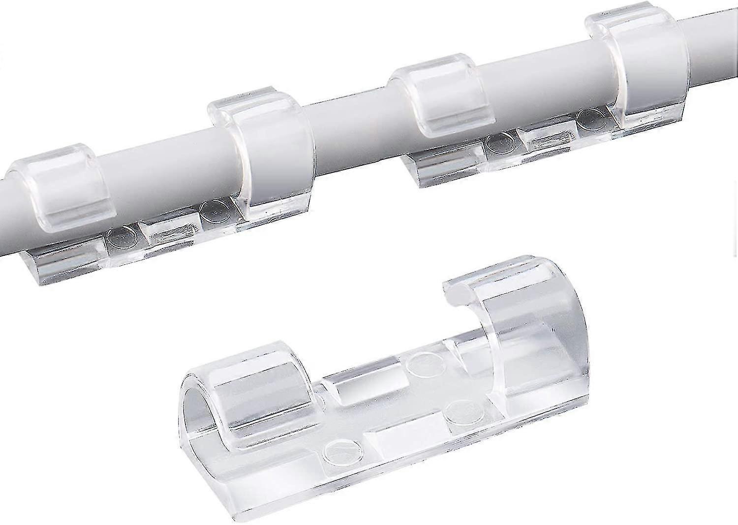 60 Piece Clear Cable Clamps, Plastic Cable Holder, Cable Organizer Cable Clamp