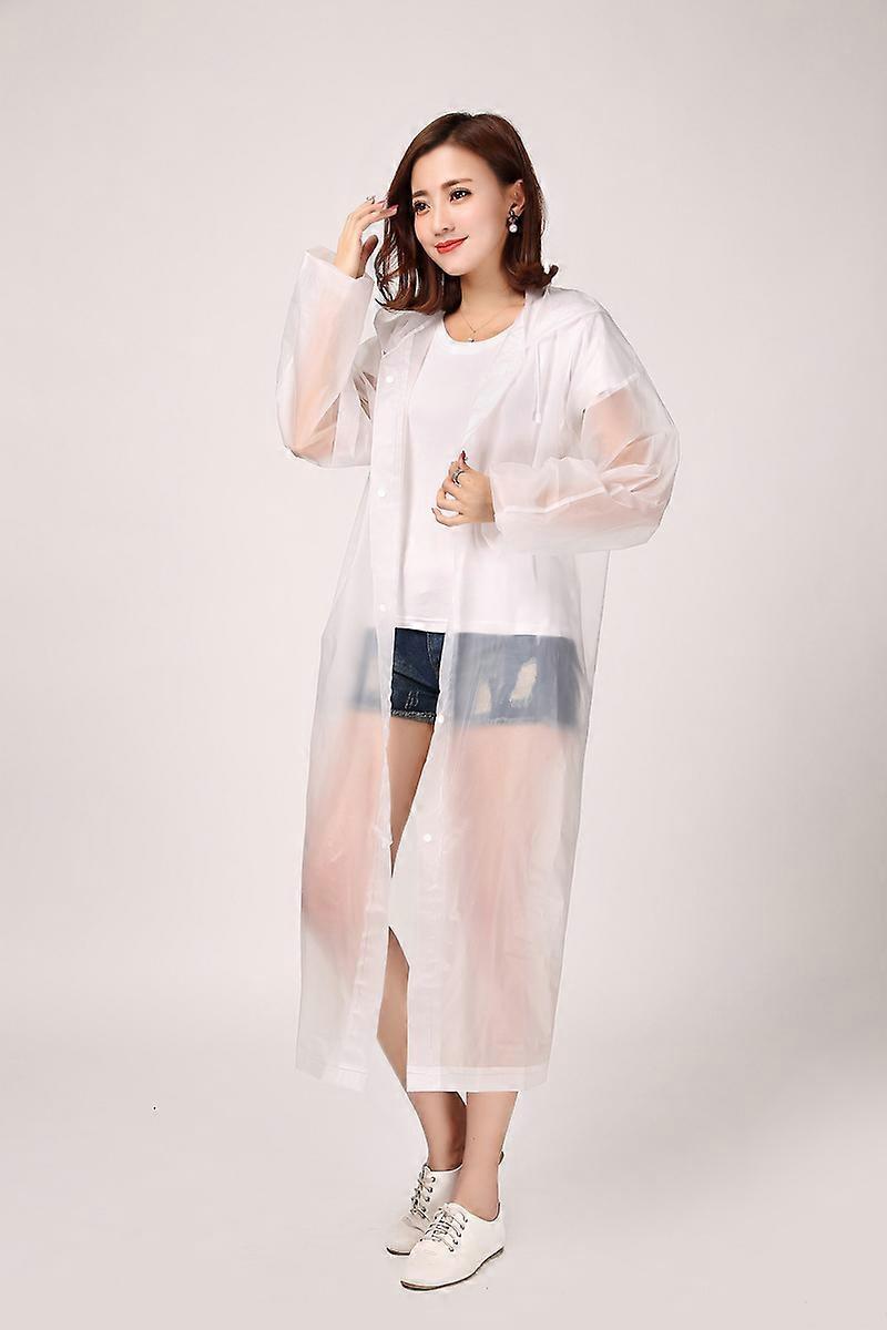 2 Pieces Adult Rain Poncho, Reusable, Hooded Rain Poncho, Transparent, 145*68