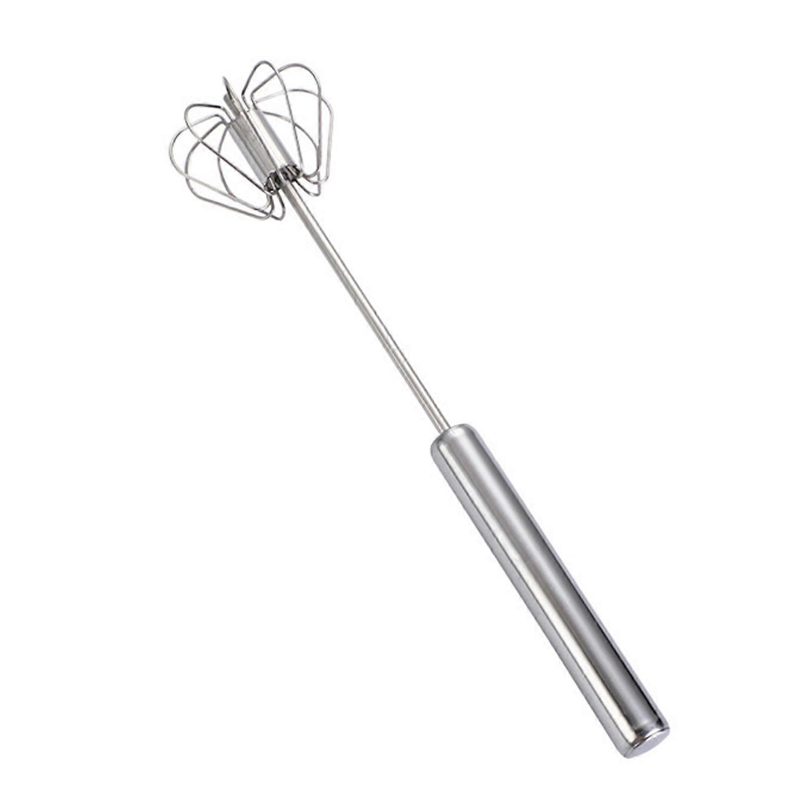 Stainless Steel Semi-Automatic Egg Beater Whisk Non-Stick Hand Push Mixer Tool for Cooking Kitchen Home Manual Rotating Egg Shaker Blender