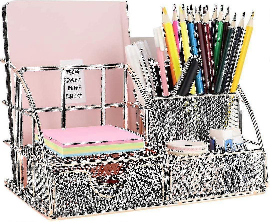 Desk Storage Box With Letter Tray Pen Holder