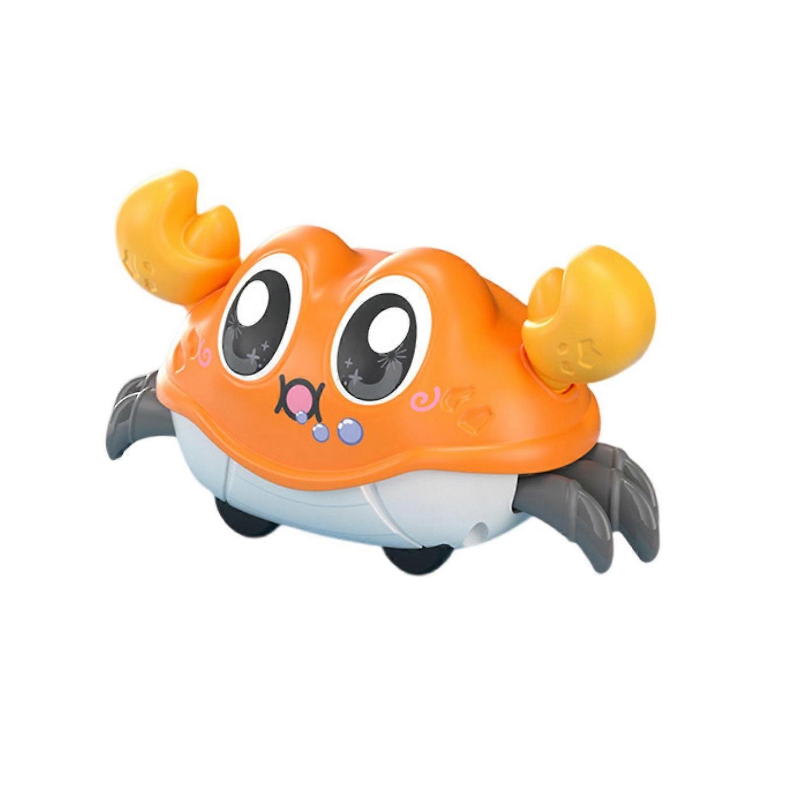 Crawling Crab Toy Cute Cartoon Animal Battery Free Funny Walking Interactive Toys Simulation Double Pull Back Cartoon Crab Toy Children Toy Gift KAESI