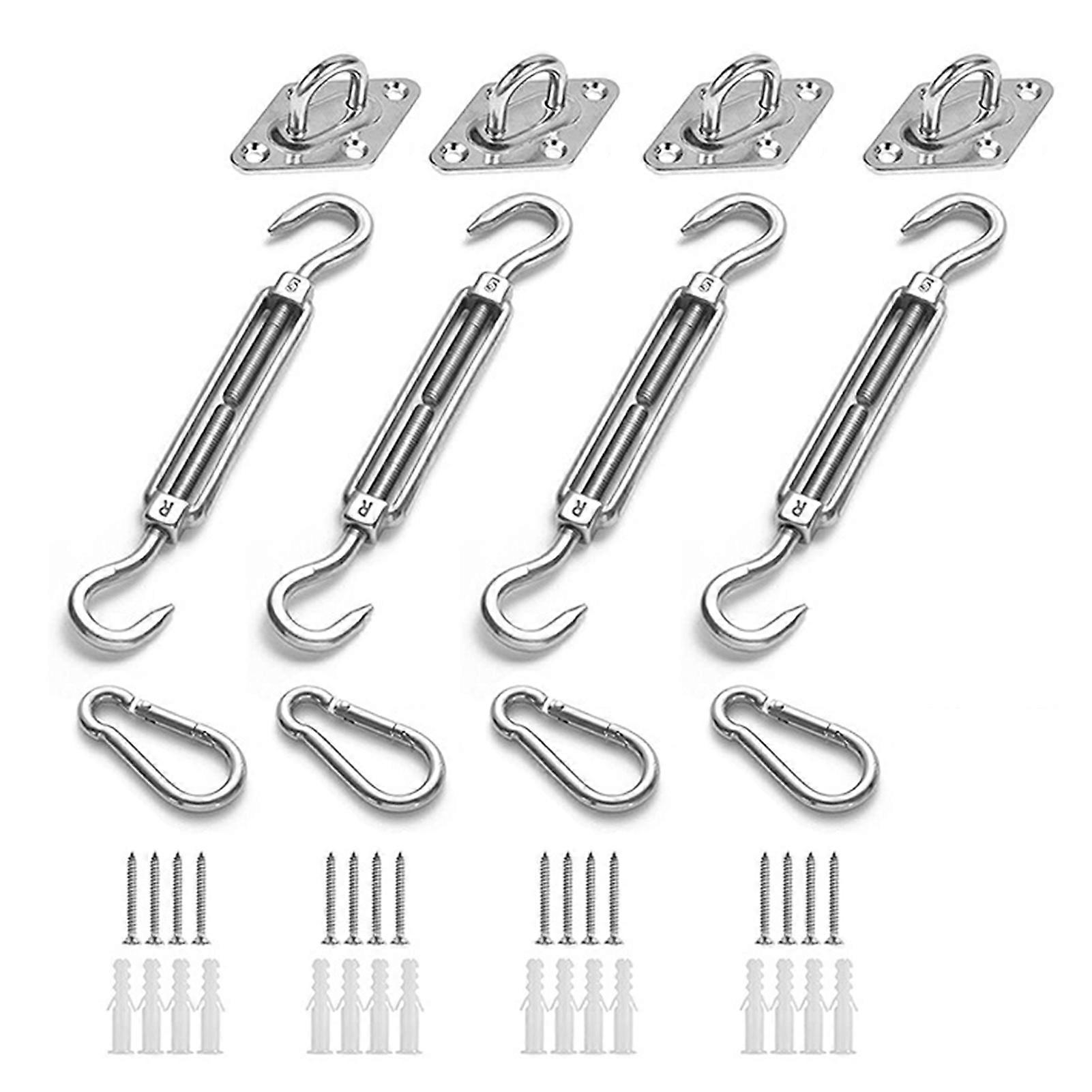 1 Set Shade Sail Hardware High Strength Strong Load Bearing Triangle Rectangle Sun Shade Sail Outdoor Installation Kit Home Supplies KAESI