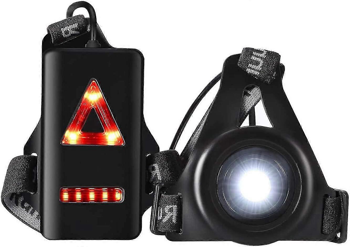Running Light, 3 Modes Usb Rechargeable Body Light With Taillight And Adjustable Strap