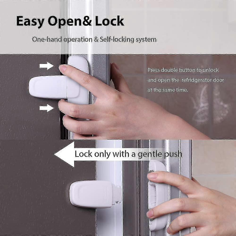 Dww-child Safe Single Door Fridge Lock, Easy To Install, Uses 3m Vhb Adhesive, No Tools Or Drill Bits (white, 1 Piece)