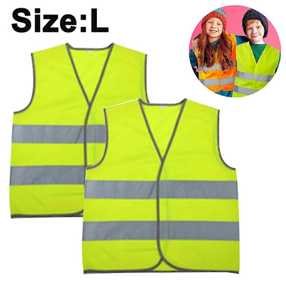 2 pcs Safety Vests Bulk Pack - Reflective High Visibility, Kids, Mesh