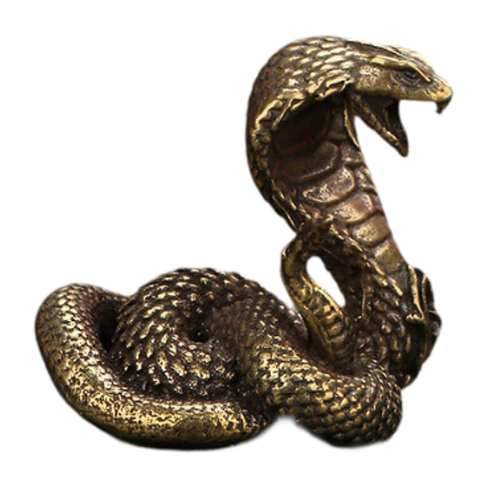 Mini Brass Snake Sculpture Souvenir Feng Shui Ornament for Entryway Tabletop