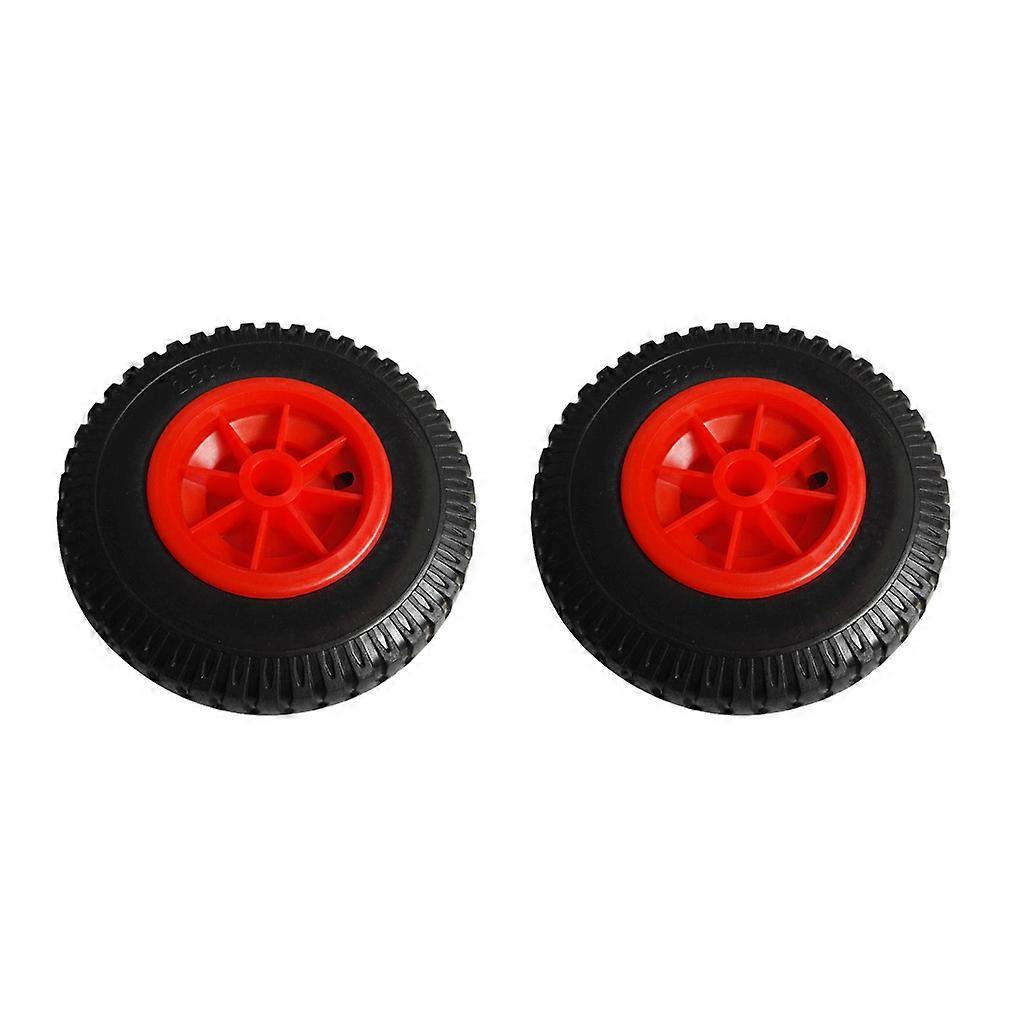 1 Pair of 20.32cm 19.4mm Durable Puncture Proof Rubber Tire on Red Wheel for Kayak Trolley Cart Boat Trailer