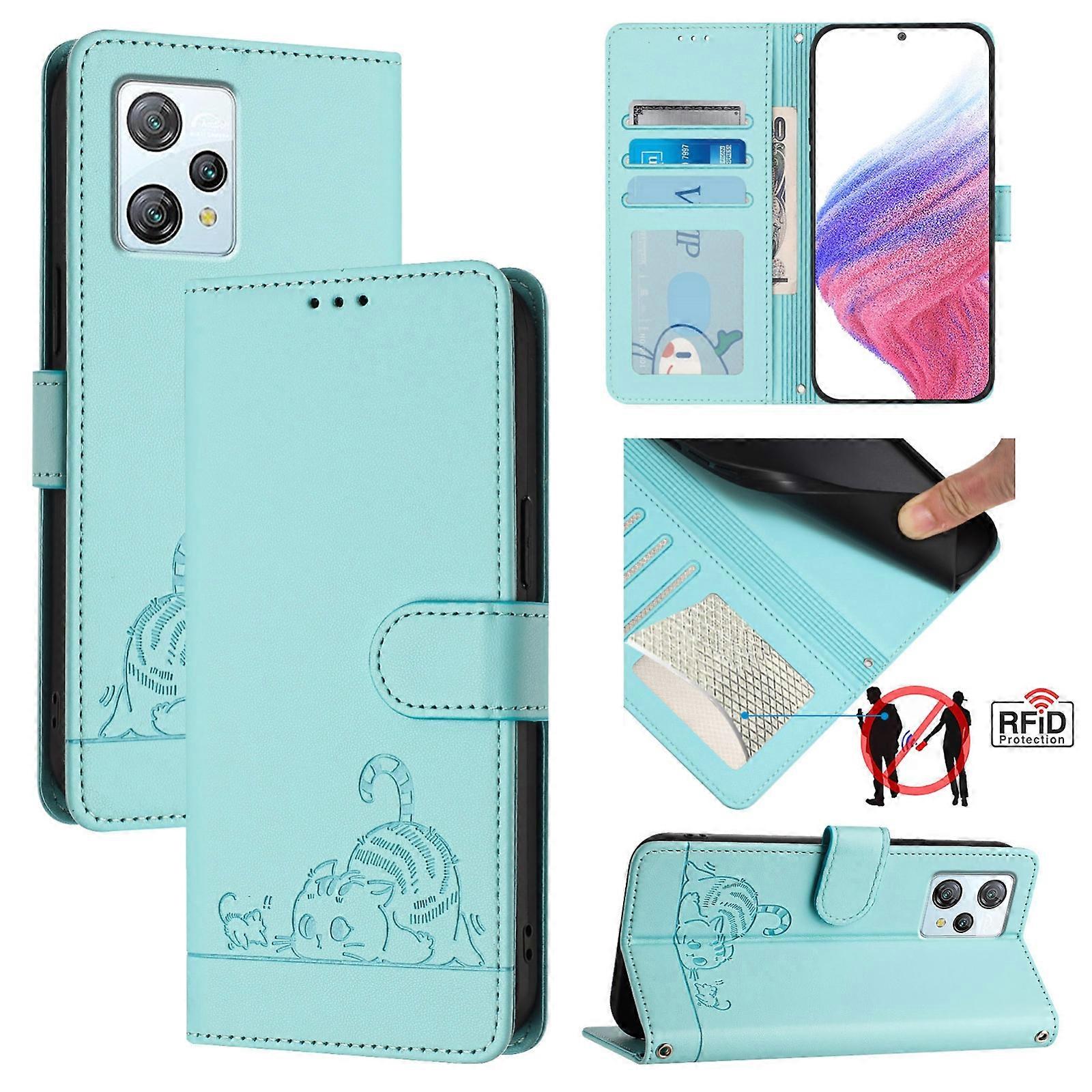 Cat Rat Embossed RFID PU Case For Blackview A53