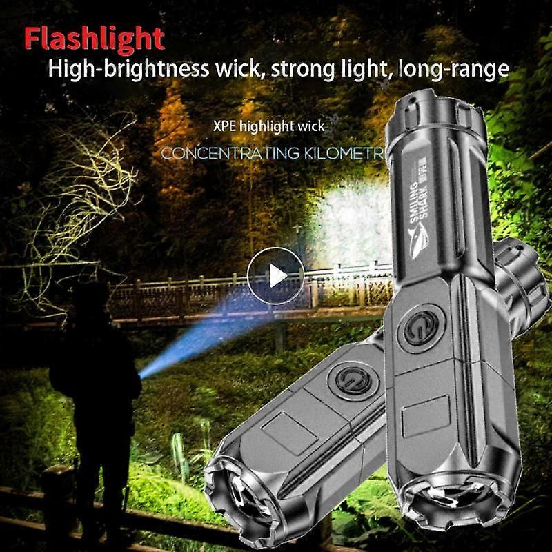 Outdoor Led Bright Multi-Function Flashlight Portable Strong Lanterna Focusing USB Rechargeable Zoom Portable Lighting Torch