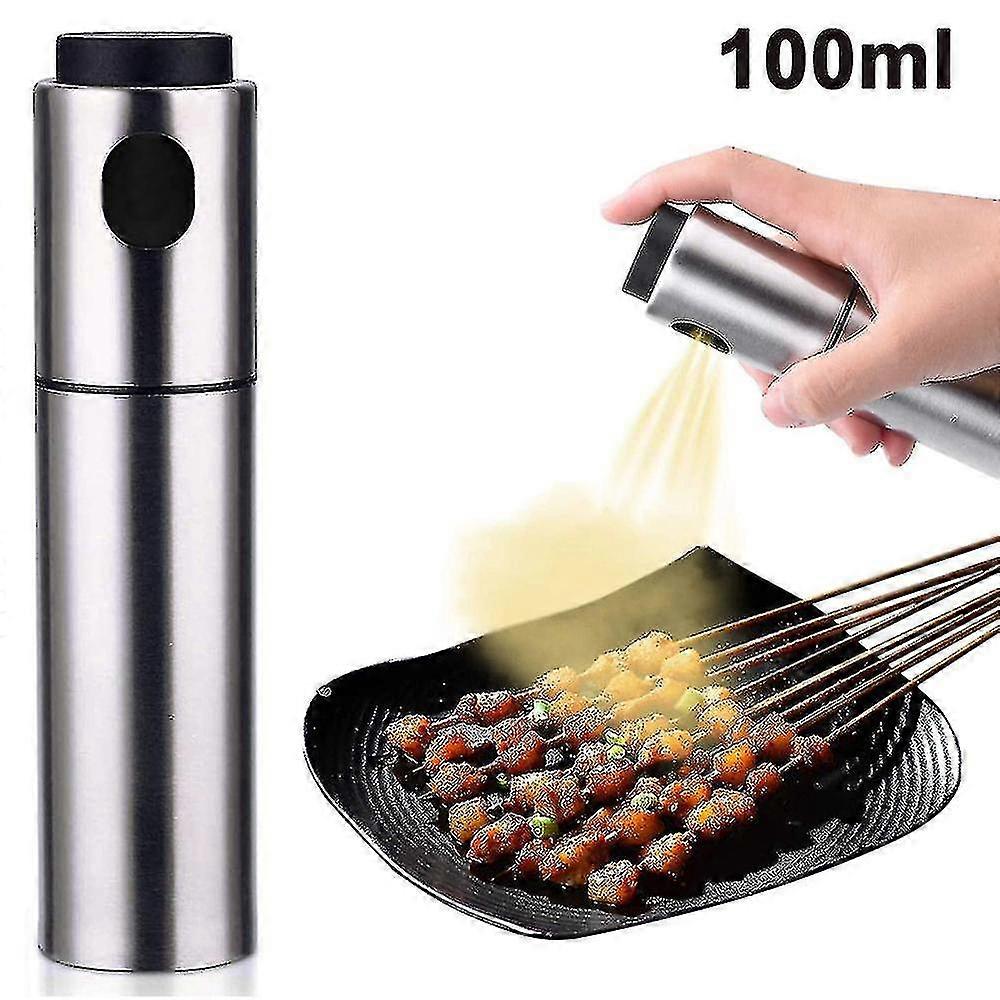 Pulvérisateur d’huile d’olive Bouteilles de bar rechargeables en acier inoxydable, 100ml de nourriture