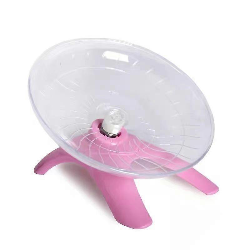 Hamster Transparent Treadmill Running Wheel With Bracket Mute (Pink) 1 Piece