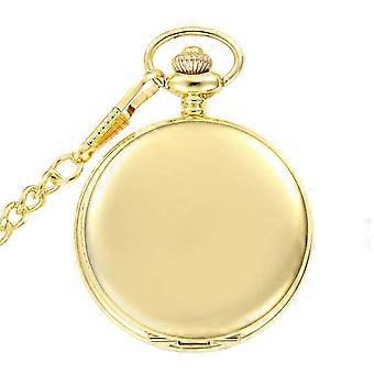 37.5cm Cadena Oro Bronce Pulido Reloj de bolsillo Cuarzo Movem