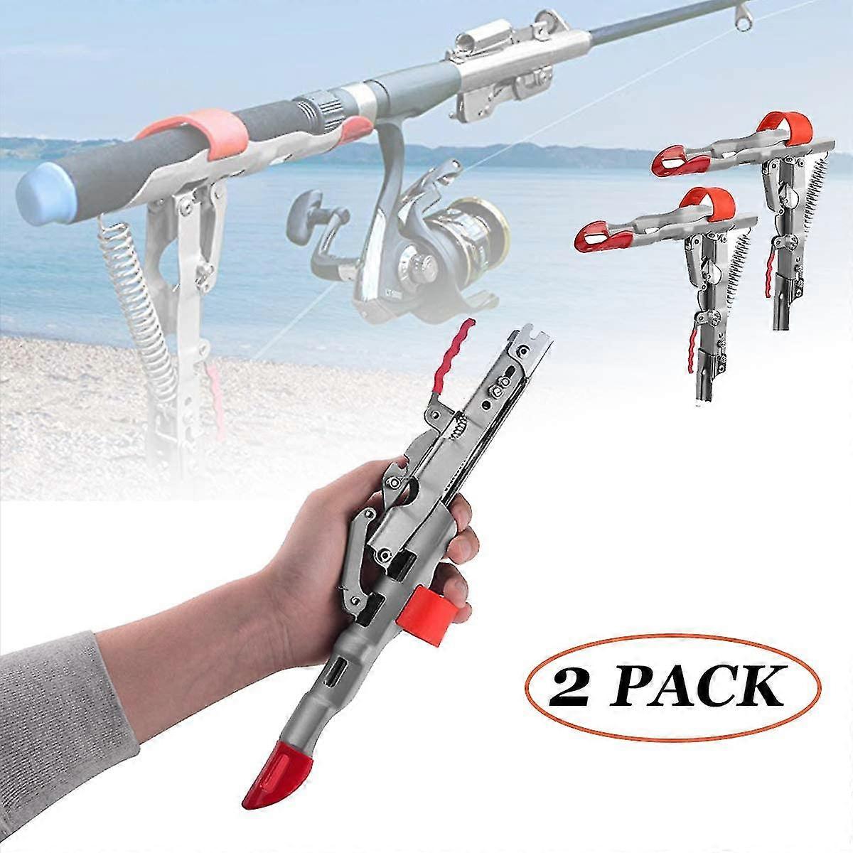 2 pakker automatisk fjederfiskestangbeslag rustfrit stål stang bilfiskeanordning