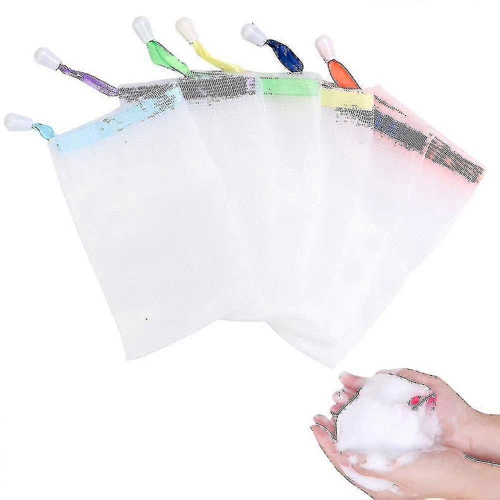 20 Pieces Soap Saver Bag - Double-layer Bubble Foaming Net Soap Mesh Bag with Drawstring, Random Colour - Best Gift