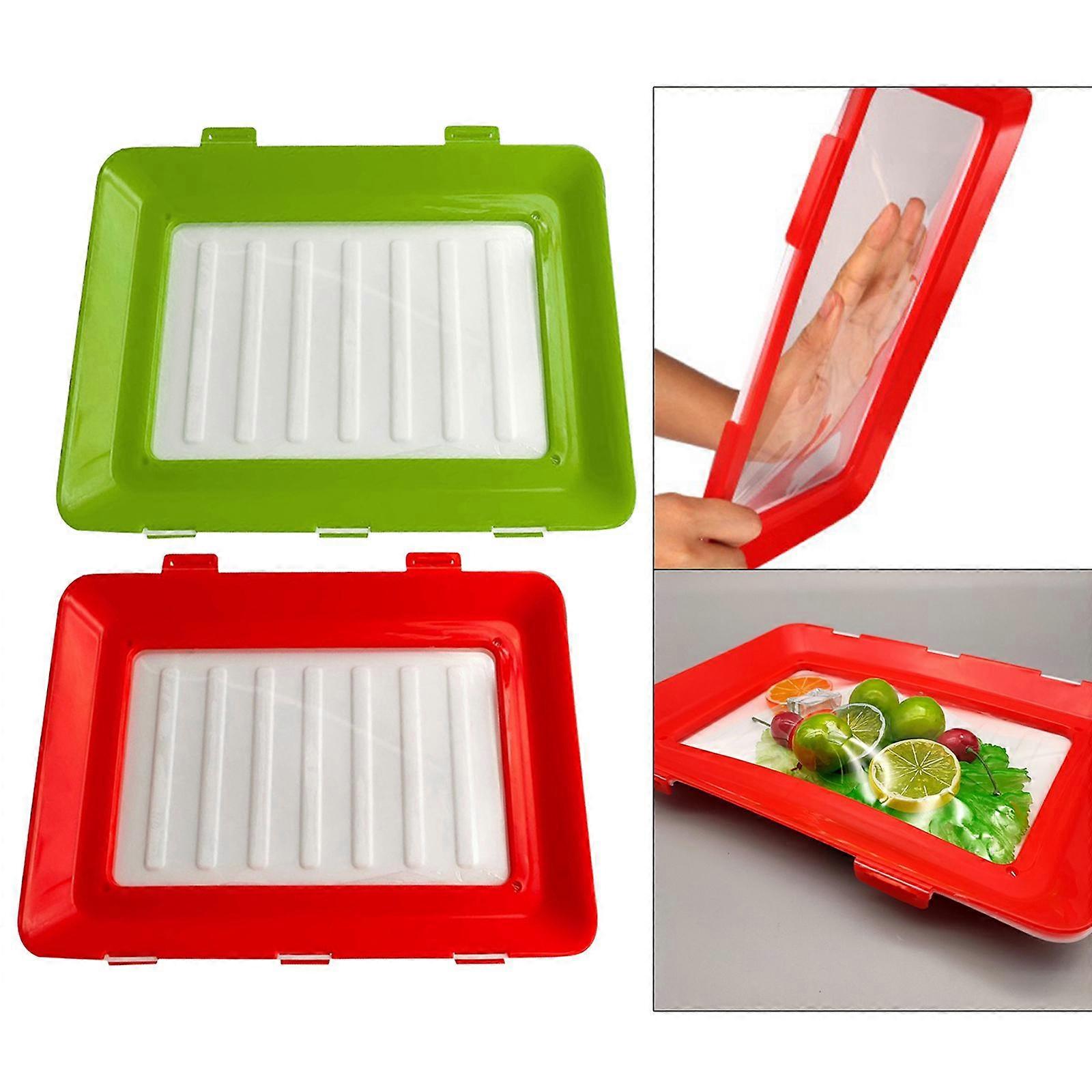 2pcs Creative Preservation Tray Kitchen Seal Keep Food Fresh Serving Tray
