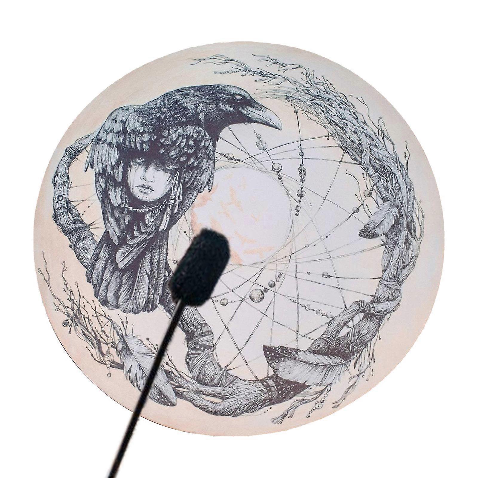 יום אחד שיגור - צליל מרפא תוף שמאן למוסיקה רוחנית תוף שמאן, עיצוב ציפור שמאן תוף יד עם מקל תוף