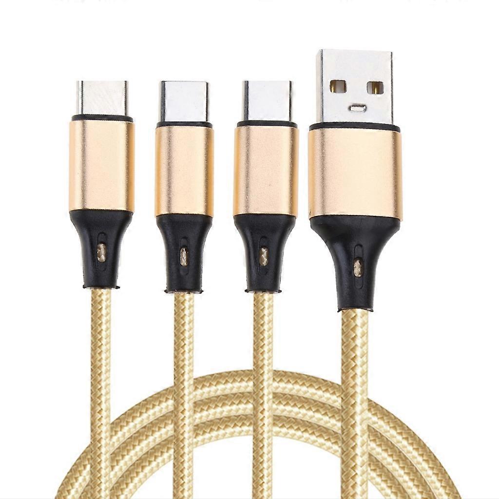 Multi USB C Charing Cable, 3 in 1 Charging Cord with 3 Type-C Plug for Mobile