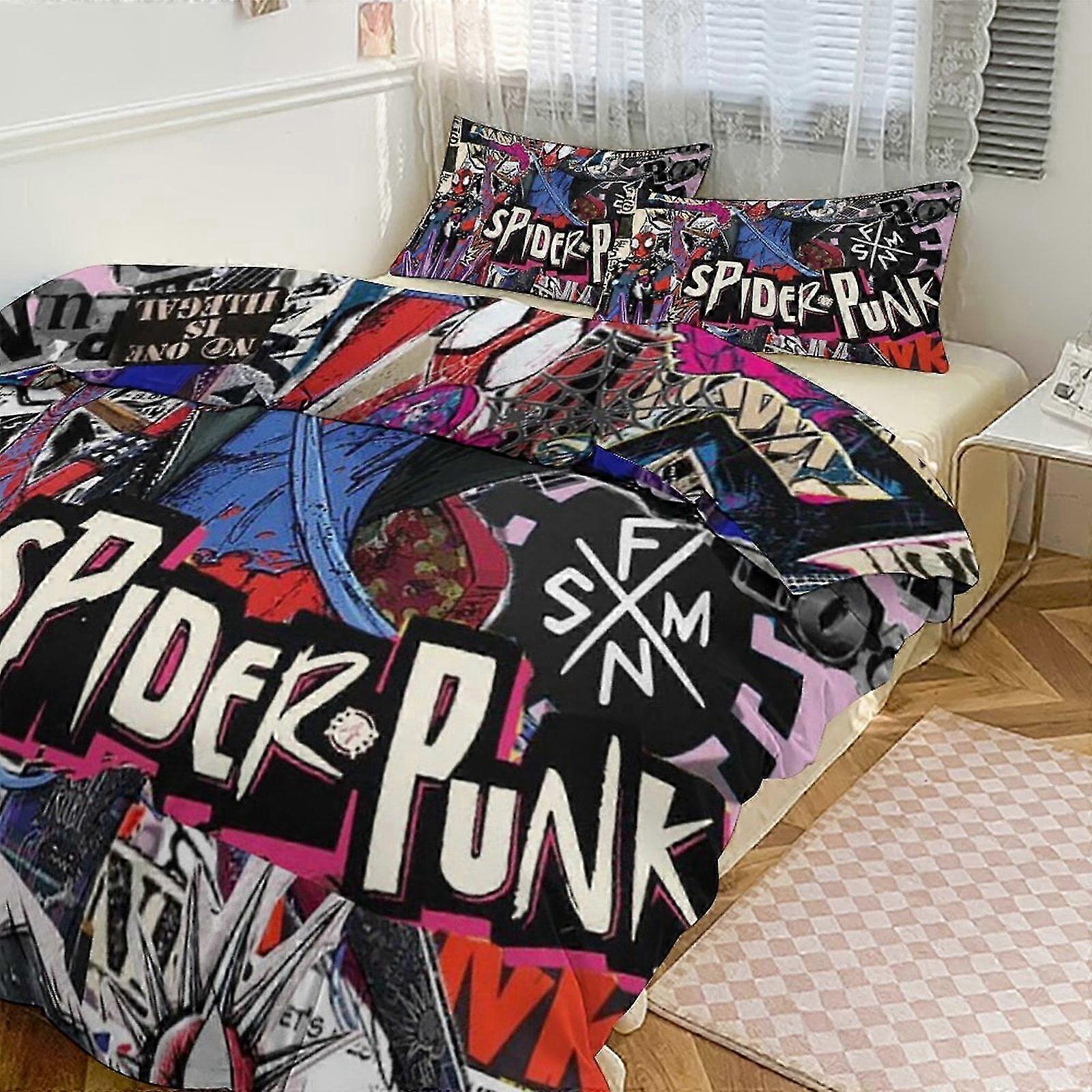 v811 Lençóis Spidean Bedding Se para Crianças Homens Mulheres Tamanho Completo 3s Capa de Edredom e Fronhas- (1 Capa de Edredom e 2 Fronhas) Lençóis ccv