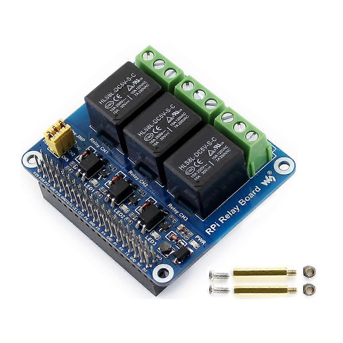 5V 3-Channel Relay Module Expansion Board Breakout HAT Kit for RPI Zero 2 W WH 2W 3