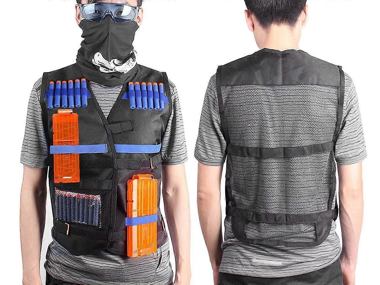 LVHERO Kit De Chaleco Táctico De Combate Para Nerf – Con Dardos, Gafas, Máscara Y Cargadores, Talla Adolescentes Y Adultos