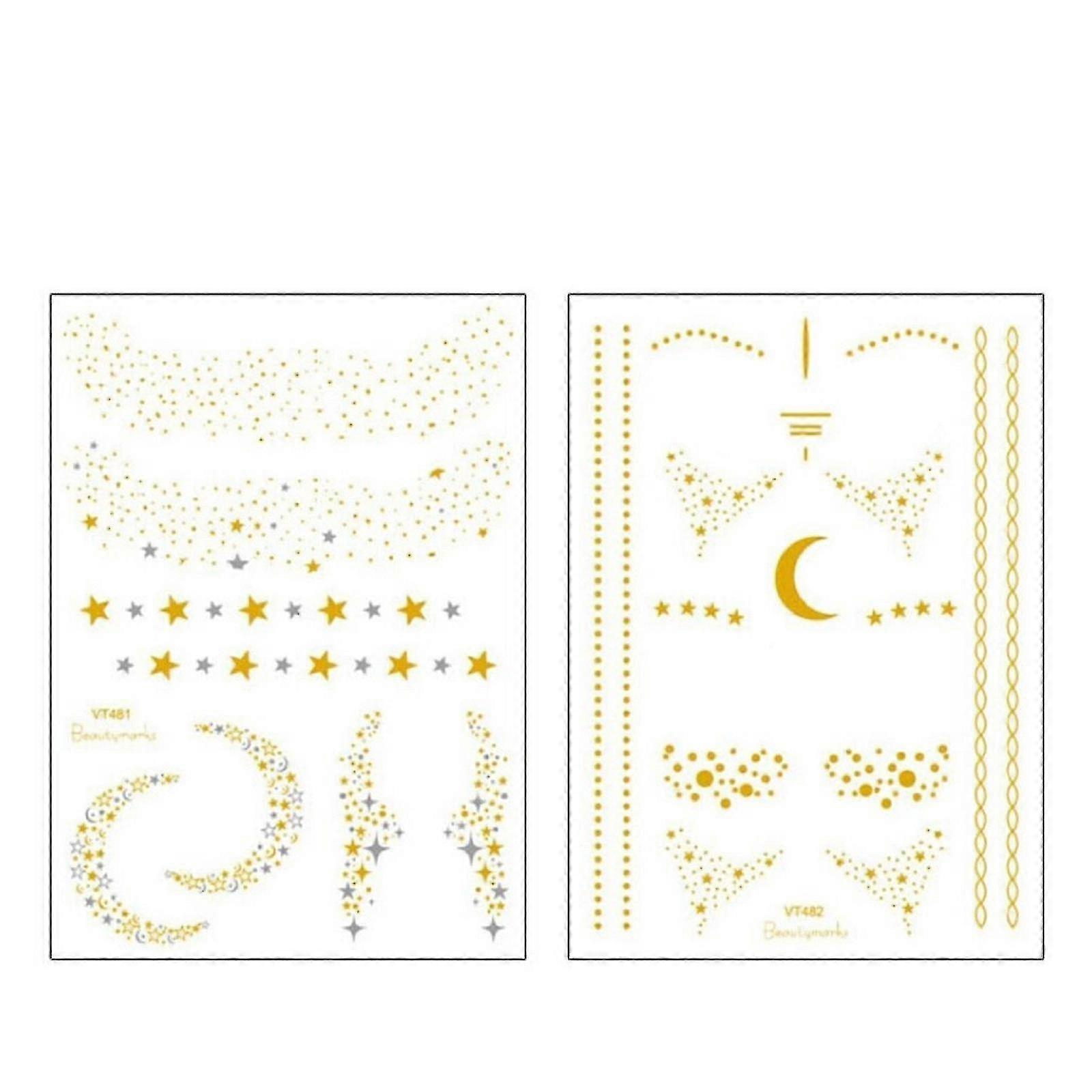 هالوين الوجه برونزينج الوشم ملصق الوجه الذهب احباط الذهب احباط ملصق