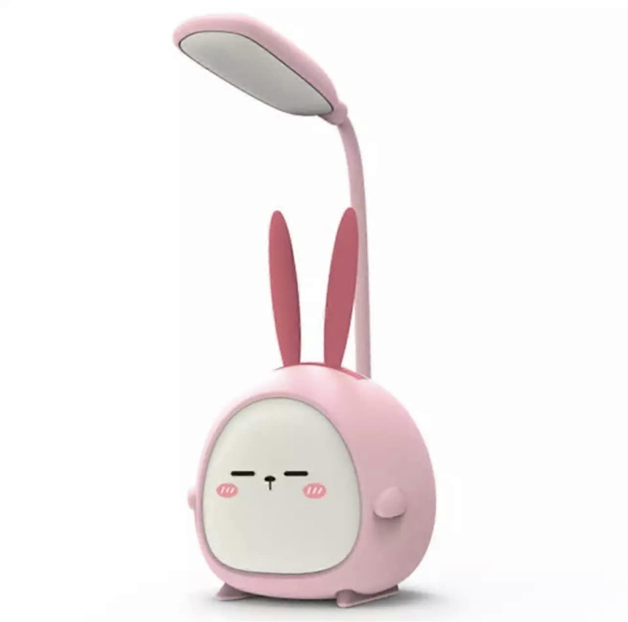 Portable LED Desk Lamp with Night Light Cute Bunny Foldable USB Charge Reading Light(Pink Rabbit)