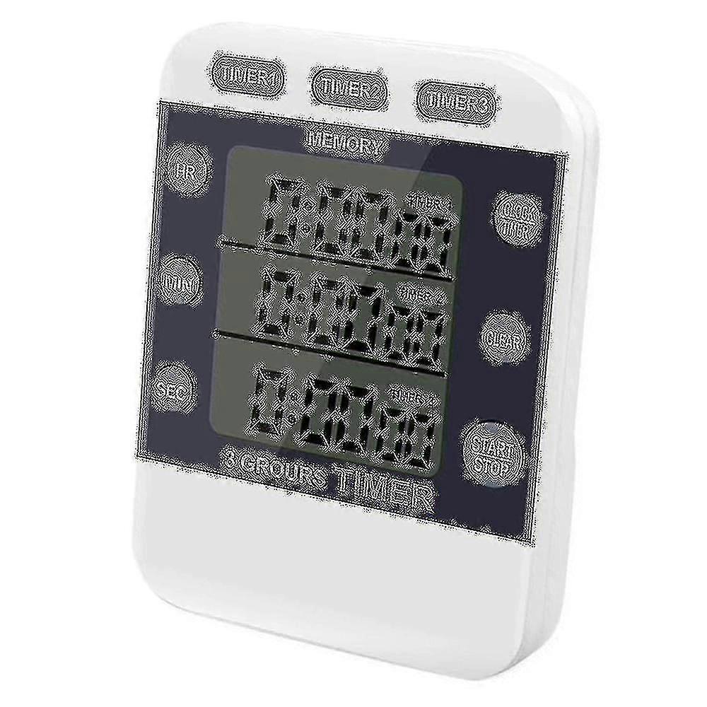 Digital Timer 100 Hour Triple Count Down/up Clock Timer Kitchen Cooking Timer With Lcd Display Loud