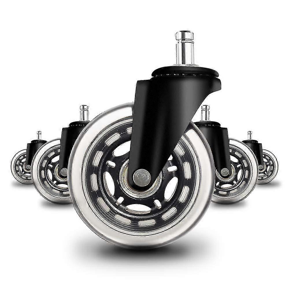 Grande Pesado Direito Pu Borracha Rodízio roda de proteção do piso duro, 5pcs (3 polegadas 11x22mm)