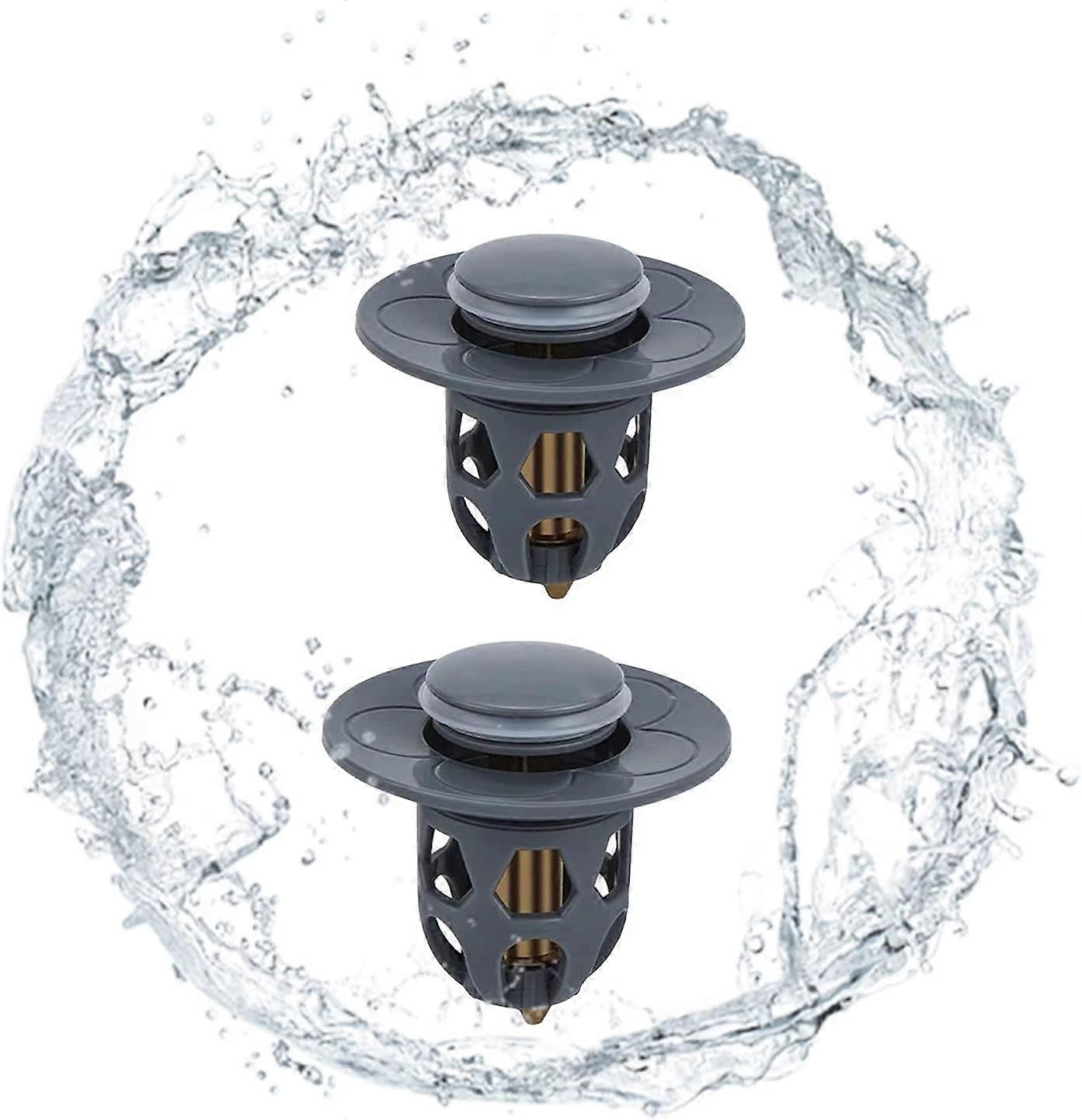 2pcs Washbasin Electroplating Drainer Bouncing Core, Universal Washbasin Head Leak-Proof Plug