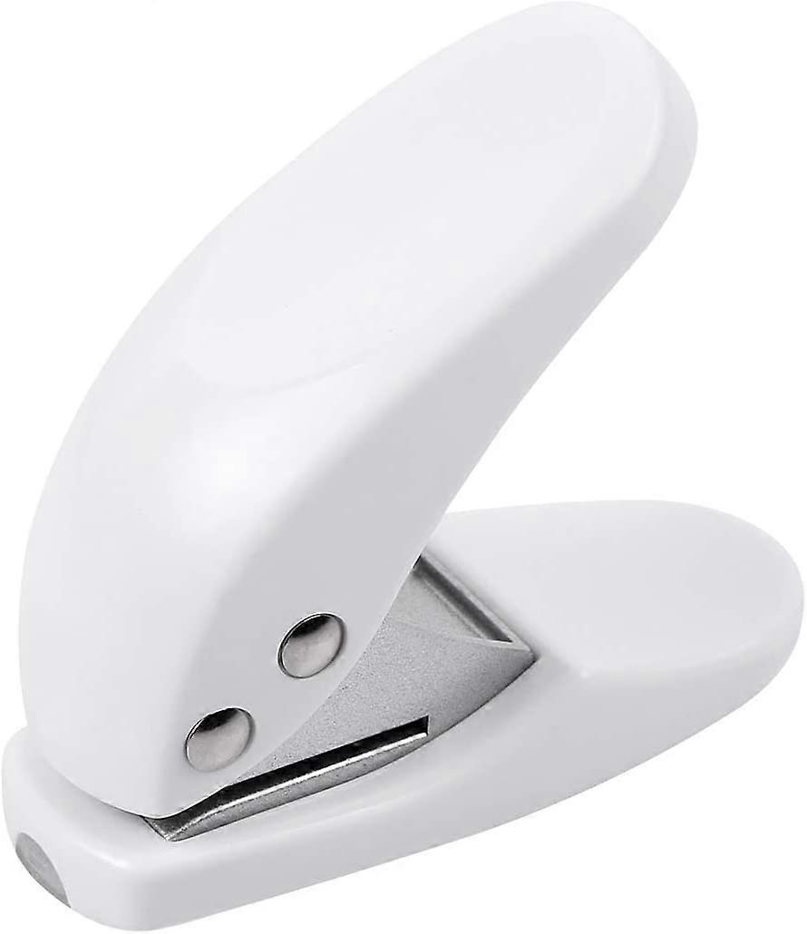 Mini Hole Punch, Single Ring Punch for Paper (White, 1 pc)