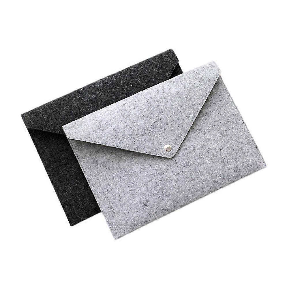 2 Pcs A4 File Folders Felt Folder Expanding Document Folder Portable Felt Holder Documents Folders Briefcase Bag(Dark Grey and Light Grey)
