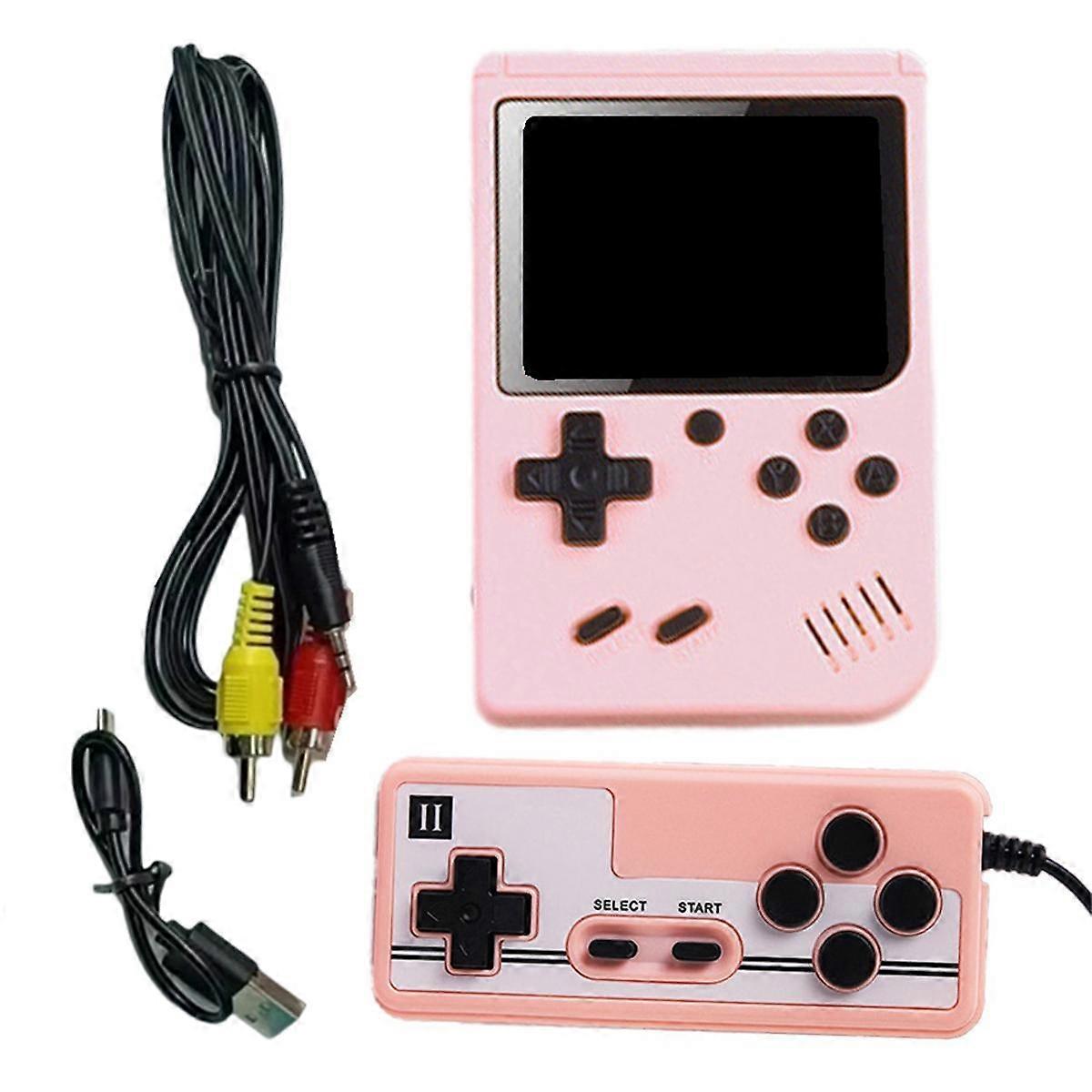Handheld Video Game Console 3.0 Inch Color Retro Portable Mini LCD Kids Color Game Player Built in 500 Games Pink