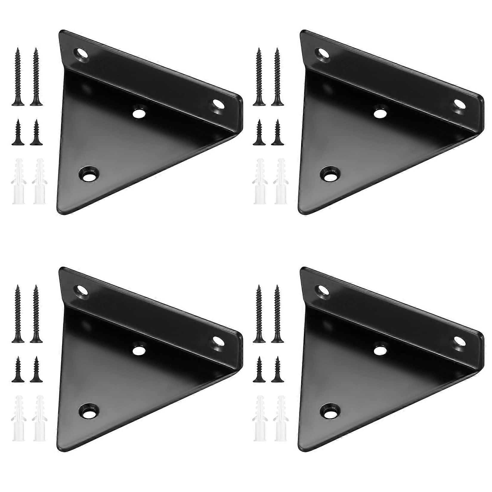 4 Pieces Floating Shelf Brackets, Invisible Triangle Wall Shelf Brackets, Metal Wall Shelf Bracket for Shelf
