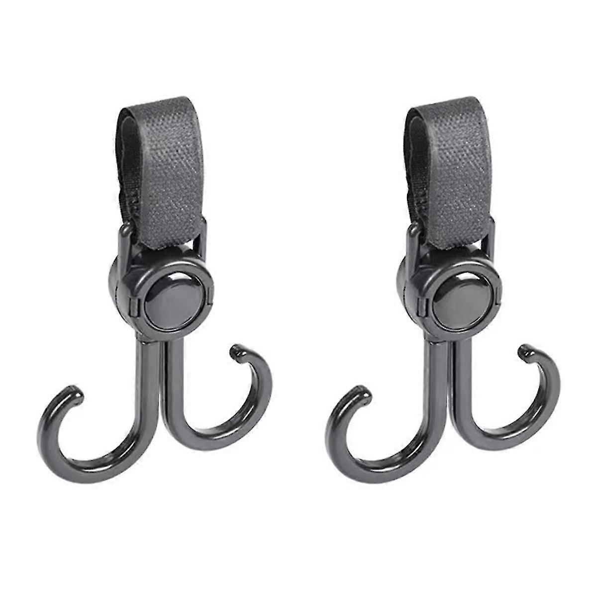 hgPortable Baby Stroller Double Hooks Shopping Cart Hanging Bag Hanging Buckles Organizer