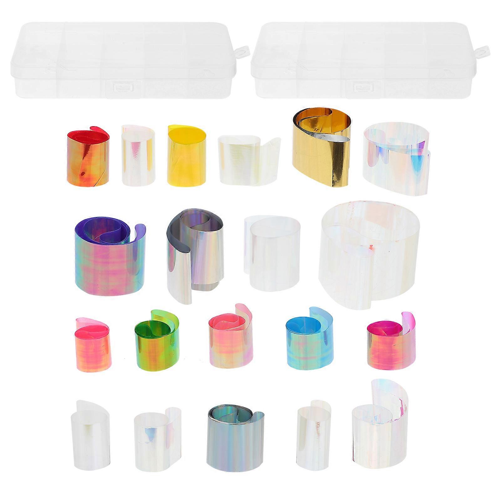 2セットネイルキットセットホログラフィックネイルホイルグリッターフレークネイルアートガールネイルステッカーシャイニーネイルステッカー