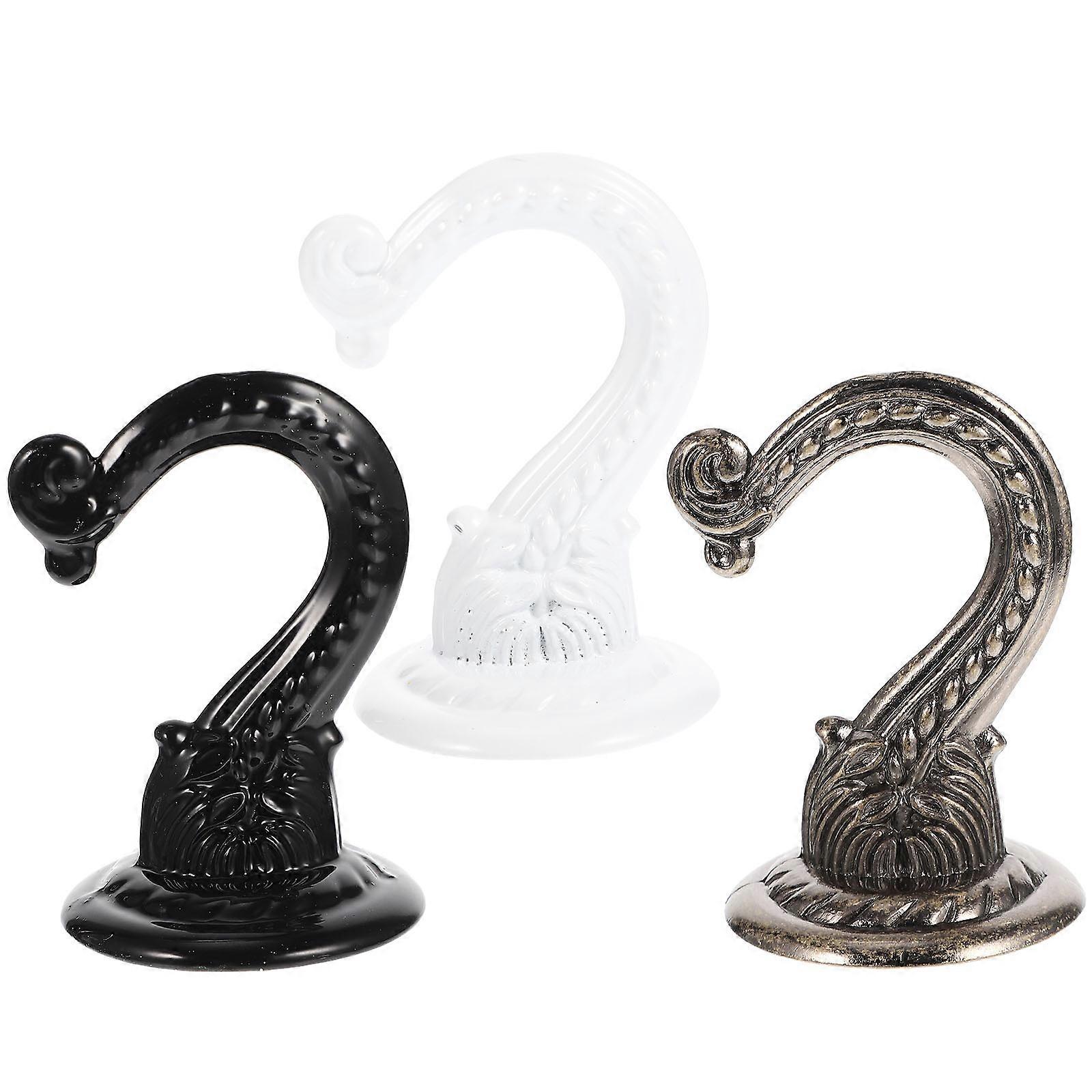 3 Pcs Foldable Garment Rack Wall Ceiling Hook Screw-in Hooks Wall Mounted Coat Hooks Plants Chandelier Hooks Towel Wall Hook