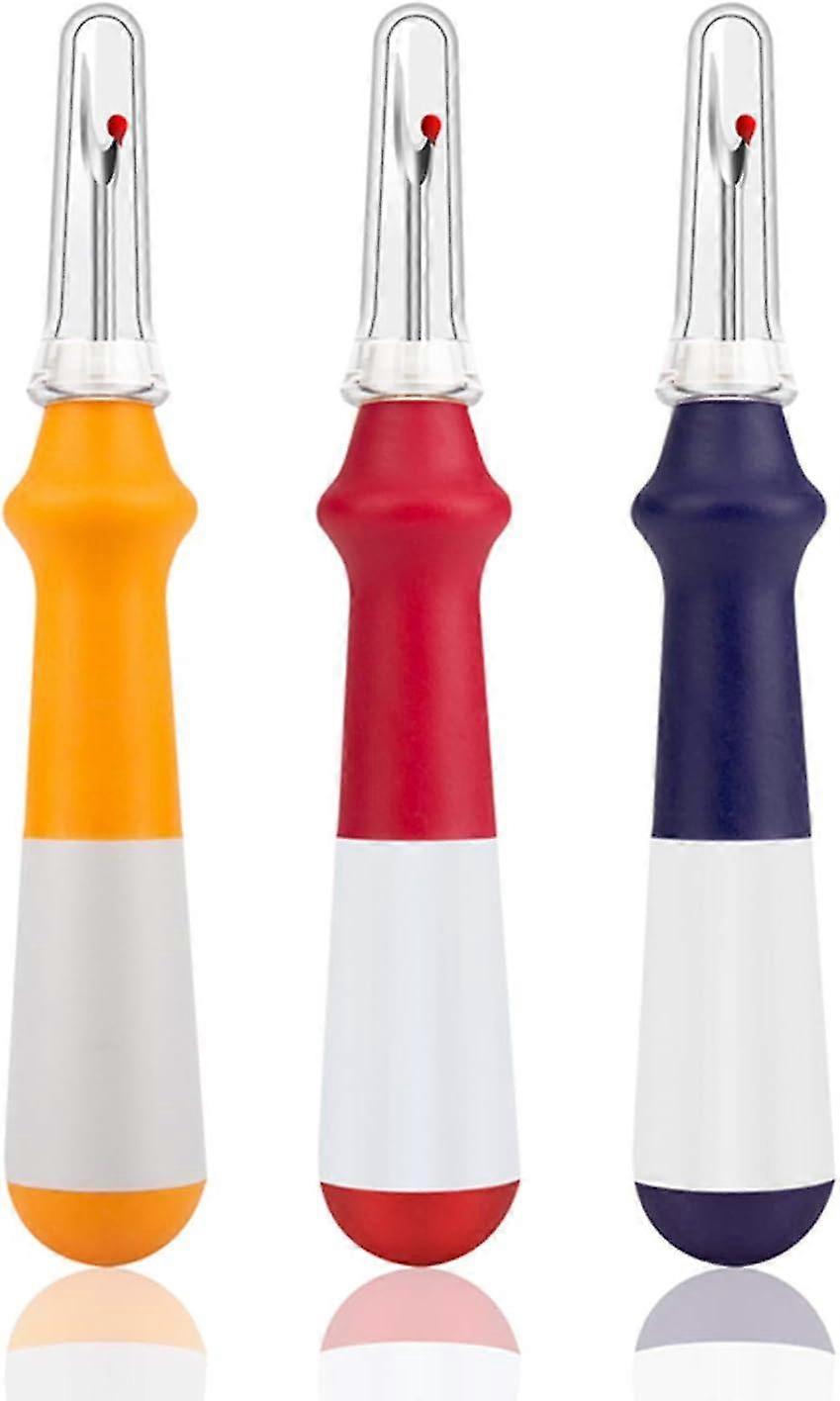 Seam Divider, Practical Handle Stapler Thread Removal Tool For Manual Sewing Hem And Seam Removal - 3 Pack (red, Orange, Blue)