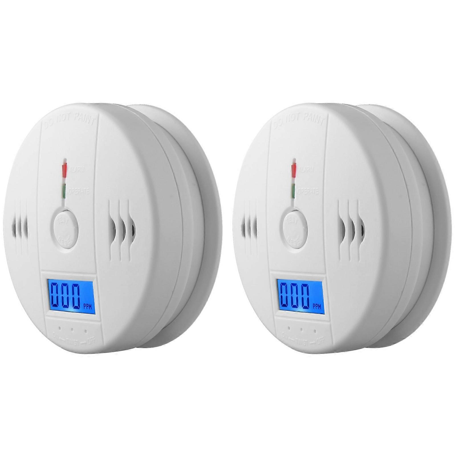 1/2pcs Smoke Alarm Co Carbon Monoxide Detector Sound And Light Sensor House Apartment