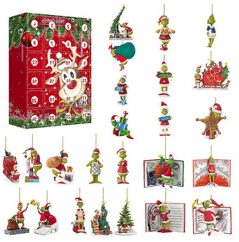 Grinch Christmas Advent Calendar For Kids 24 Days Christmas Countdown Cartoon Toys Ornament Countdown Calendar Gifts