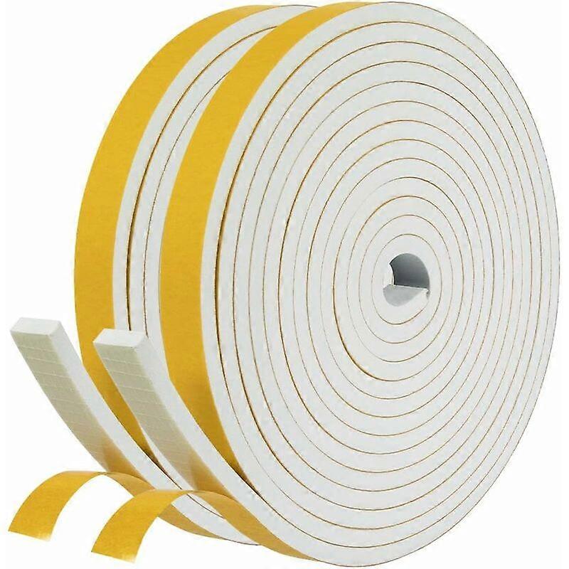 Adhesive Seal Door Entrance Windows 2 Rolls Rubber Foam Insulation Seal 12mm x 6mm x 4m Windproof Caulking Shockproof Proctection Wall Handle Multipur