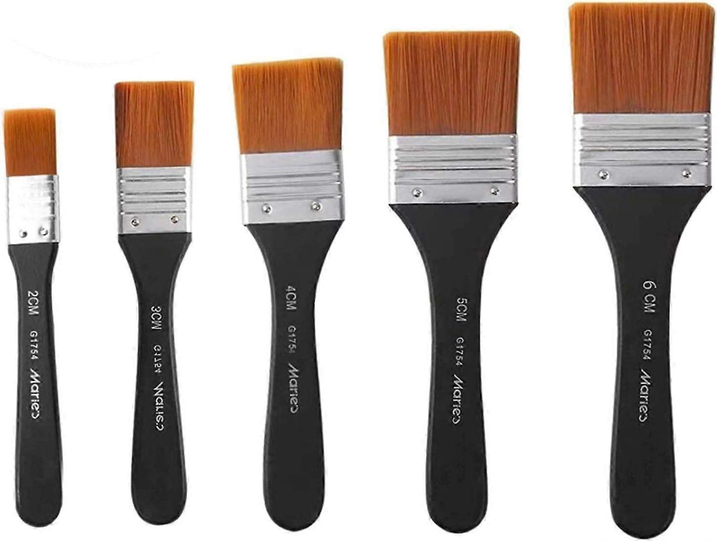 5 stycken Träoljemålning Borstar Set, Konstnärsborstar, Oljemålning Borstar Akryl Gouache Färg