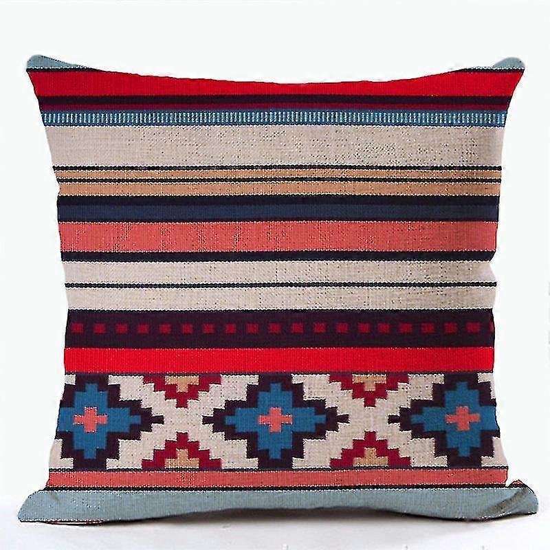 Bohemian Patterns Linen Cushions Case Multicolors Abstract Ethnic Geometry Print Decorative Pillows Case Living Room Sofa Pillow