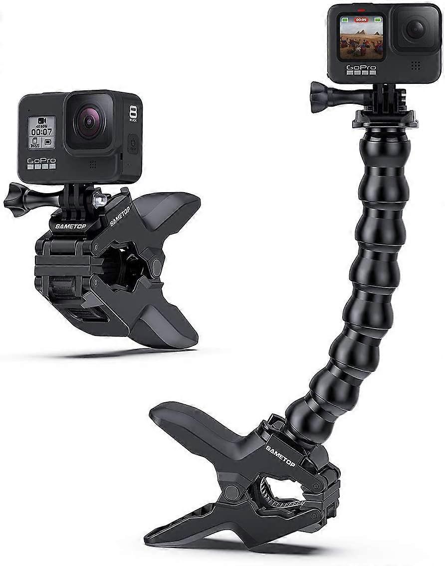 حامل StandardSametop Jaws Flex Clamp مع معقوفة قابلة للتعديل متوافق مع GoPro Hero 10 ، 9 ، 8 ، 7 ، 6 ، 5 ، 4 ، جلسة ، 3+ ، 3 ، 2 ، 1 ، ماكس ، هيرو (2018