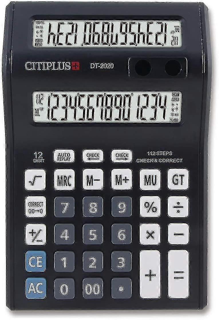 Dual Display Calculator, Office Desktop Calculator, 12 Digit Large Display And Big Button