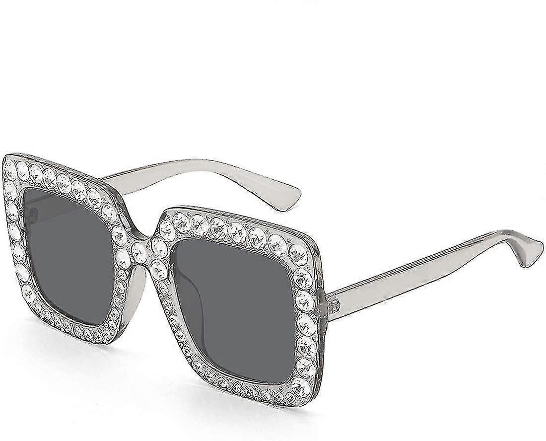 Rol Girl Elton Square Strass Sonnenbrille Übergroße Diamant Bling Bling Brille